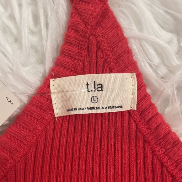 NWT Anthropologie t.la Ribbed Halter Top With Sexy Cross Neck Size L - Picture 10 of 11